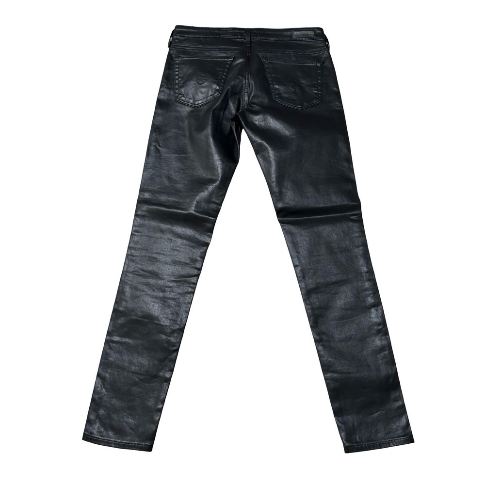 AG Jeans Leatherette Legging Ankle Black Coated Super Skinny Size 27R 27x29 - Picture 2 of 6